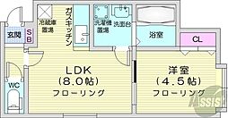 フェリス23 1LDKの間取図画像
