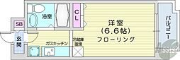 あおばビルN25 1Kの間取図画像