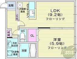 K'skowaN20 1LDKの間取図画像
