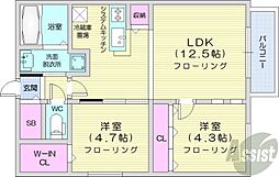 REGINAN22 2LDKの間取図画像