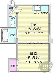 コーポフラワー 1DKの間取図画像