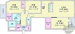 F022円山 3LDKの間取図画像