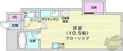 スピアシティ ワンルームの間取図画像