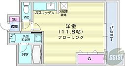 ノースAXIA ワンルームの間取図画像