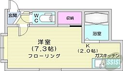 パシャ18 1Kの間取図画像