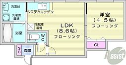 LaAxia5 1LDKの間取図画像