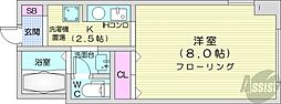 アミティ.N22 1Kの間取図画像