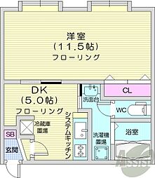 Mtria西麻生 1DKの間取図画像