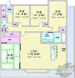 ヴェルドミール桑園壱番館 4LDKの間取図画像