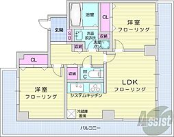 D'グラフォート札幌ステーションタワー 2LDKの間取図画像