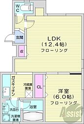 ヴィーブル南13 1LDKの間取図画像