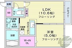 COLOREN32イースト 1LDKの間取図画像