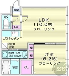 EtoileN34 1LDKの間取図画像