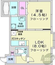 グランシャリオ 1LDKの間取図画像