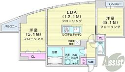 partire創成イースト 2LDKの間取図画像