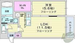 EFFECT北15条 1LDKの間取図画像