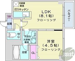 アバンサール 1LDKの間取図画像