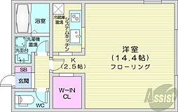 Palazzo麻生1 1Kの間取図画像