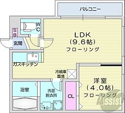ヴィータフェリーチェドゥエ 1LDKの間取図画像
