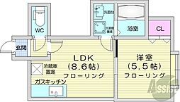 サンテミリオン 1LDKの間取図画像
