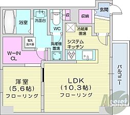 スペチアーレ札幌東 1LDKの間取図画像