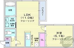 RINGTREE 1LDKの間取図画像