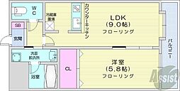プライムアーバン北3条通 1LDKの間取図画像