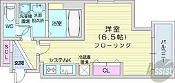 Aster13 1Kの間取図画像