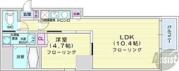 ビッグタワー大通公園 1LDKの間取図画像