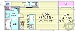 札幌市中央区南十九条西9丁目マンション 1LDKの間取図画像