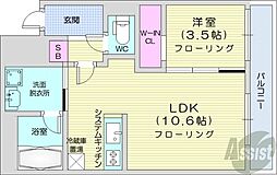 仮)ラ・シュエット南郷リュヌ 1LDKの間取図画像
