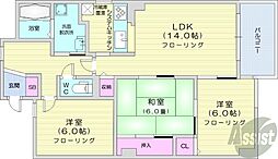 シェスタ麻生館 3LDKの間取図画像