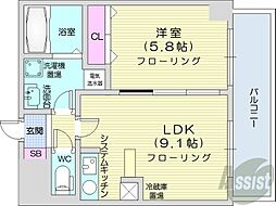 ルラシオン北7条 1LDKの間取図画像
