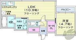 HGSノース23 1LDKの間取図画像