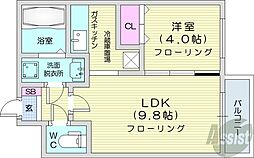 EastPorteN14 1LDKの間取図画像