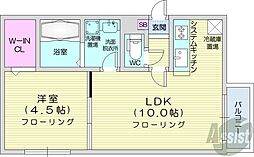 ソミューム発寒南 1LDKの間取図画像