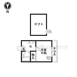 メゾン・デュ・ソレイユ ワンルームの間取図画像