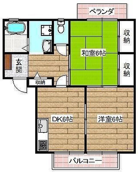 ディアス西真上A A105｜大阪府高槻市西真上２丁目(賃貸アパート2DK・2階・42.00㎡)の写真 その2