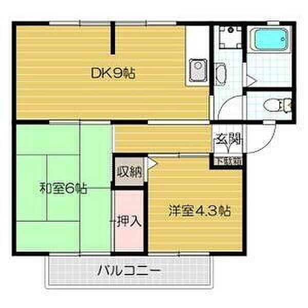 ウインディアはむろ 201｜大阪府高槻市上土室１丁目(賃貸アパート2DK・2階・45.59㎡)の写真 その2