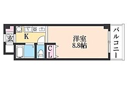 ラ・エスポワール 1Kの間取図画像