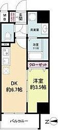 ソルテラス本庄西クレアスト 1DKの間取図画像
