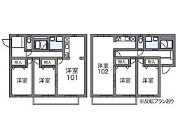 レオパレスイルリビエル 1Kの間取図画像
