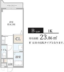 コンフォート・グリーン 1Kの間取図画像