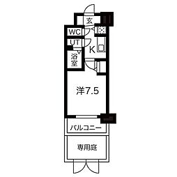 ディームス江坂 1Kの間取図画像