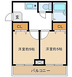 ミングル豊新セリオ 2Kの間取図画像