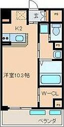 グランベージュ大手町 ワンルームの間取図画像