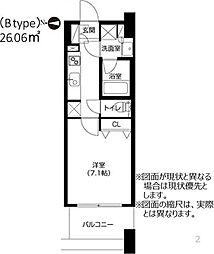 URBANEX高槻芥川 1Kの間取図画像