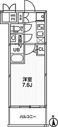 エグゼ天神橋 1Kの間取図画像