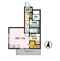サンフレール水尾 ワンルームの間取図画像