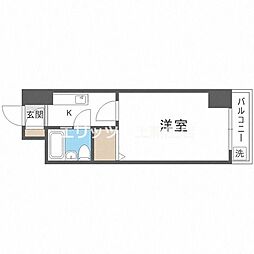 ノルデンハイム上新庄 1Kの間取図画像